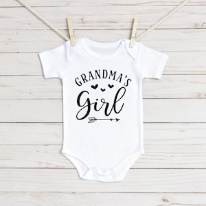 Grandma&#39;s Girl Baby Onesie: Baby Announcement Gift