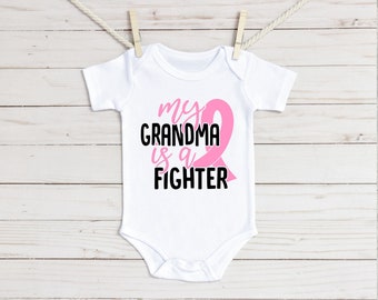 My Grandma is a Fighter Breast Cancer Awareness Baby Onesie® and Toddler Shirt
