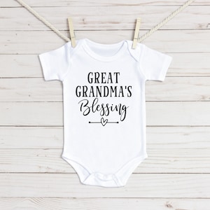 Great Grandma&#39;s Blessing Baby Onesie®, First Great Grandchild Pregnancy Announcement Onesie®, Great Grandma Gift, Baby Gift, Great Grandma