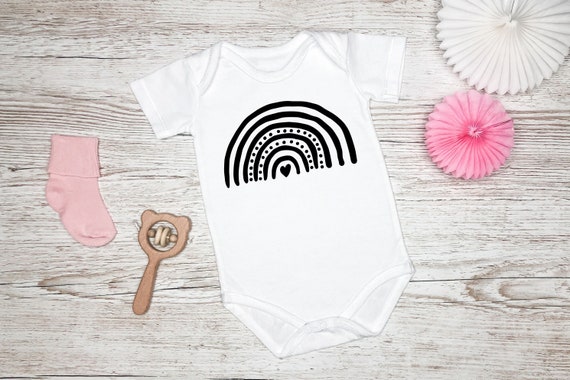 Boho Rainbow Baby Onesie®, Cute Natural Little Rainbow Baby Onesie