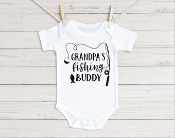 Grandpa's Fishing Buddy Baby Onesie® and Toddler Shirt, Grandpa Onesie®, I Love My Grandpa Onesie®, Future Grandfather, Fishing Onesie®