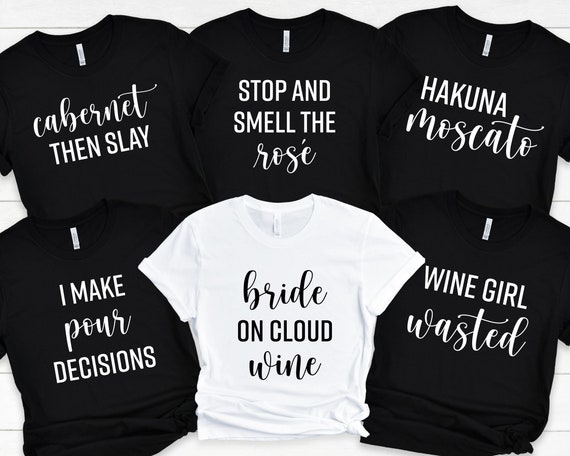 Wine bridal hotsell party shirts