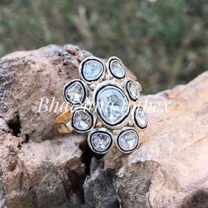 Natural Polki Diamond Rings Jewelry 925 Sterling Silver Valentine&#39;s Gifts Jewelry A Ring That Enhances The Beauty Of Women Gift For Her