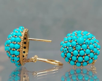 Orecchini A Perno In Argento 925 Con Sfera Turchese - Semplici Ed Eleganti