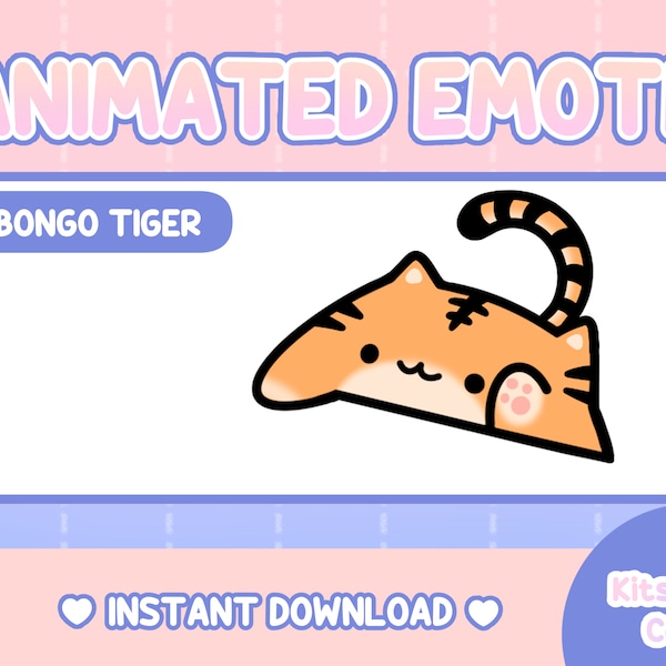 ANIMATED Tiger Bongo Cat Emote | Twitch YouTube Discord | Emotes Stream Graphics