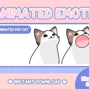 ANIMATED Pop Cat Emote | Twitch YouTube Discord | Emotes Stream Graphics