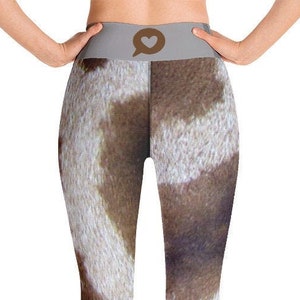 Leggings, Beautiful Brown grey with heart, mom gift, fitness guru, dance competition, instructor gift