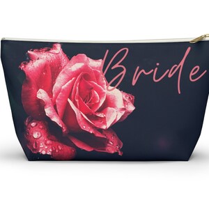 Bride Accessory Pouch w T-bottom, the all case to keep organized, wedding accessories, Bridal shower, makeup bag