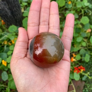 2&quot; Rare Carnelian crystal sphere ball, Natural orange carnelian stone Ball, Big crystal sphere, Healing ball, Gift for her.