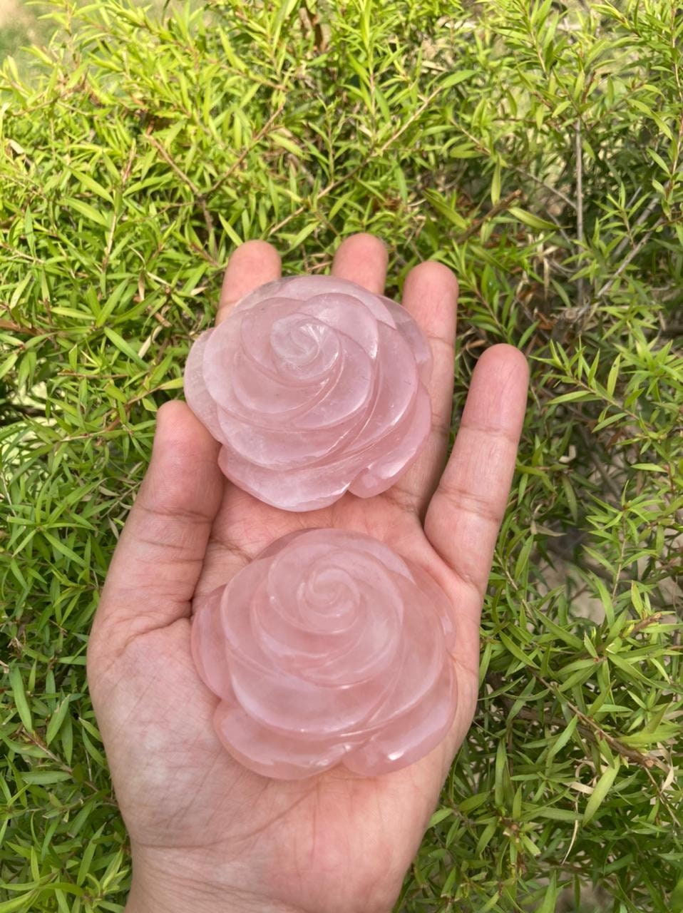 Rose quartz rose carving Rose quartz crystal carving Etsy