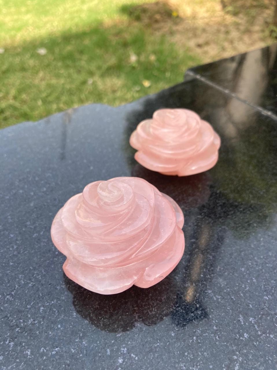 Rose quartz rose carving Rose quartz crystal carving Etsy