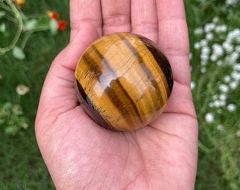 2" Tiger eye crystal sphere, Natural tiger eye stone crystal Ball , Tiger hematite 146gms eye crystal sphere, Healing ball, Gift for her