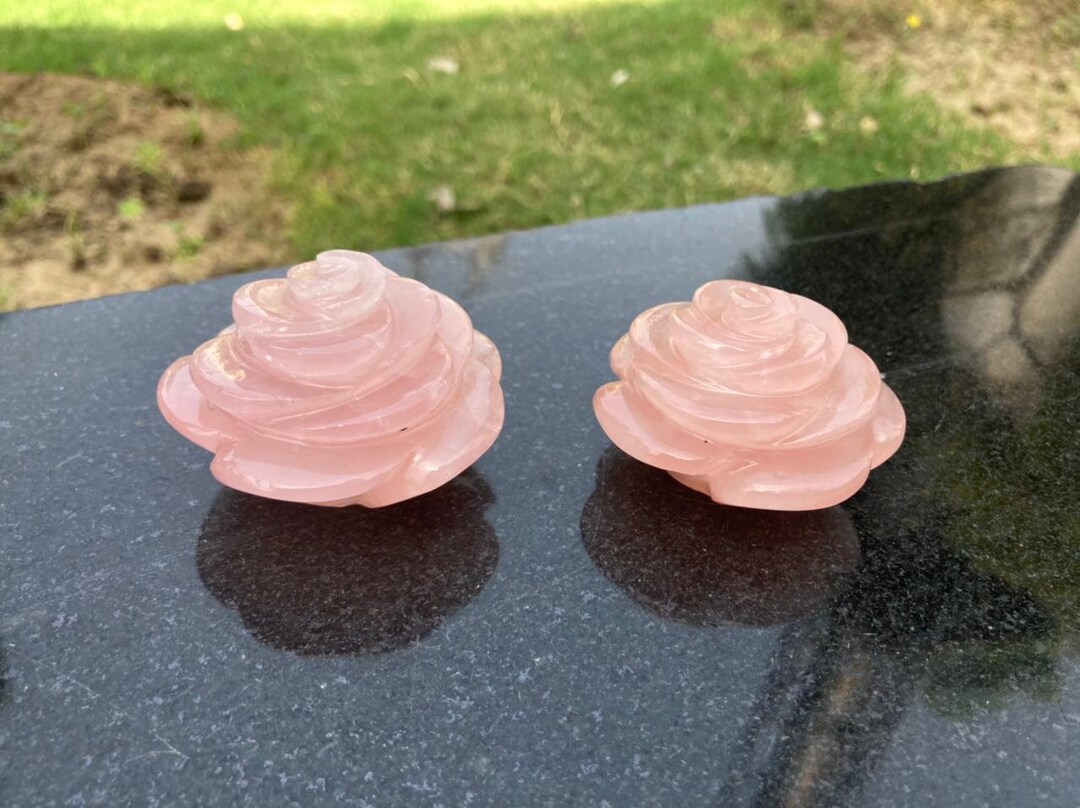 Rose Quartz Rose Carving, Rose Quartz Crystal Carving Handcrafted, Crystal Carving Home Decor