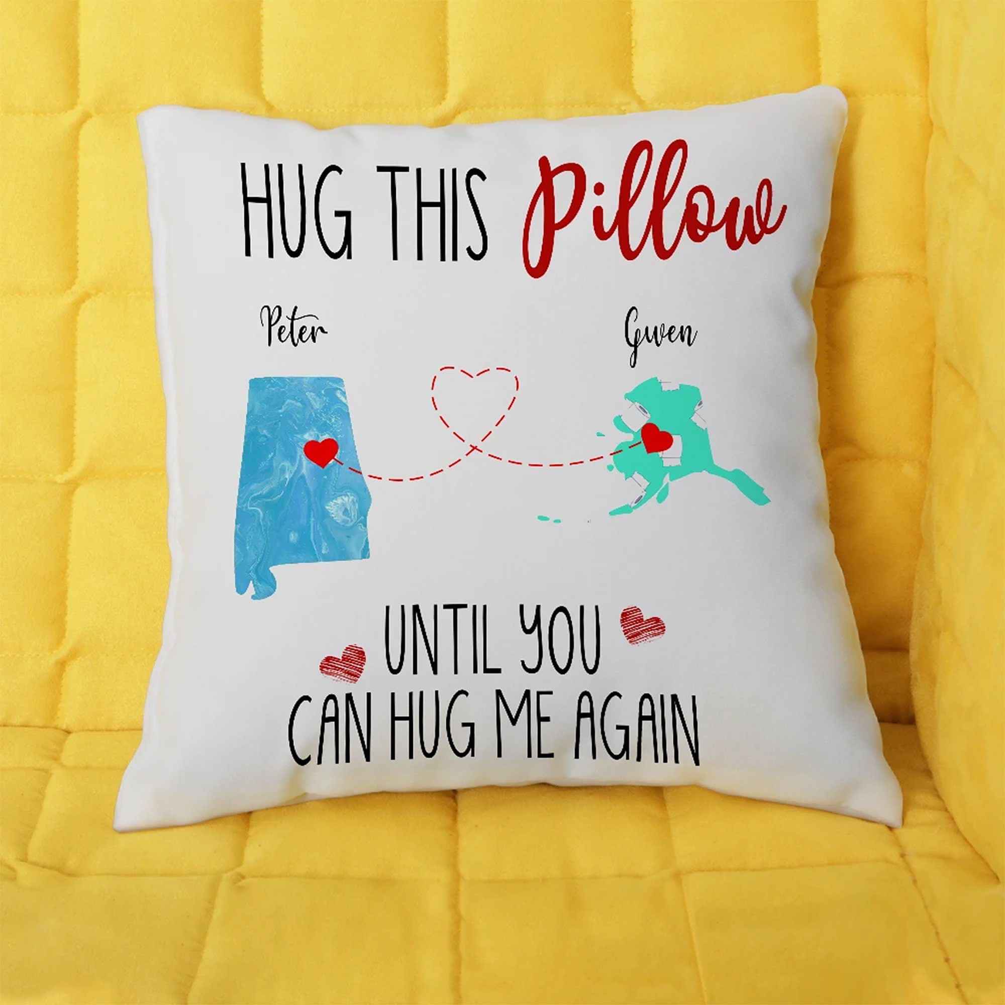 Hug This Pillow Until You Can Hug Me Pillow Long Distance Etsy
