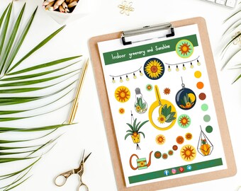 Indoor Greenery Planner stickers, bujo stickers, planner stickers, bullet journal, decorating stickers,