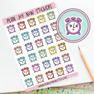 Alarm Clock Sticker, Bullet Journal stickers, Planner stickers,Bullet journaling stickers, sticker sheet, kawaii stickers, tiny sticker