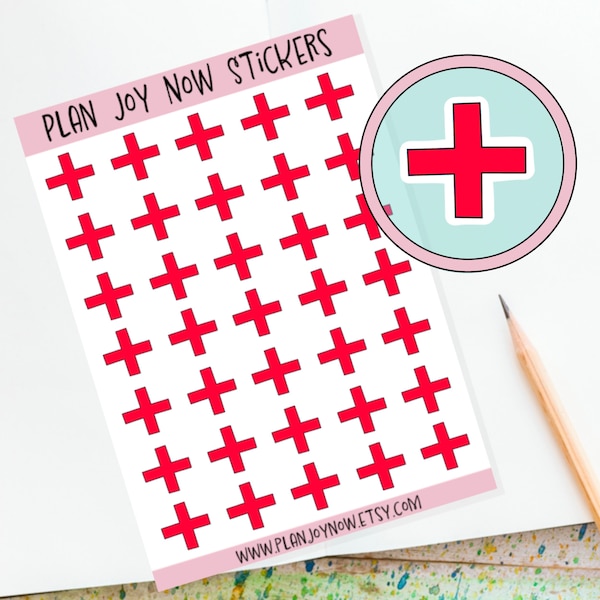 medical cross sticker, first aid cross sticker, Planner stickers,Bullet journaling stickers, sticker sheet, kawaii stickers, tiny sticker