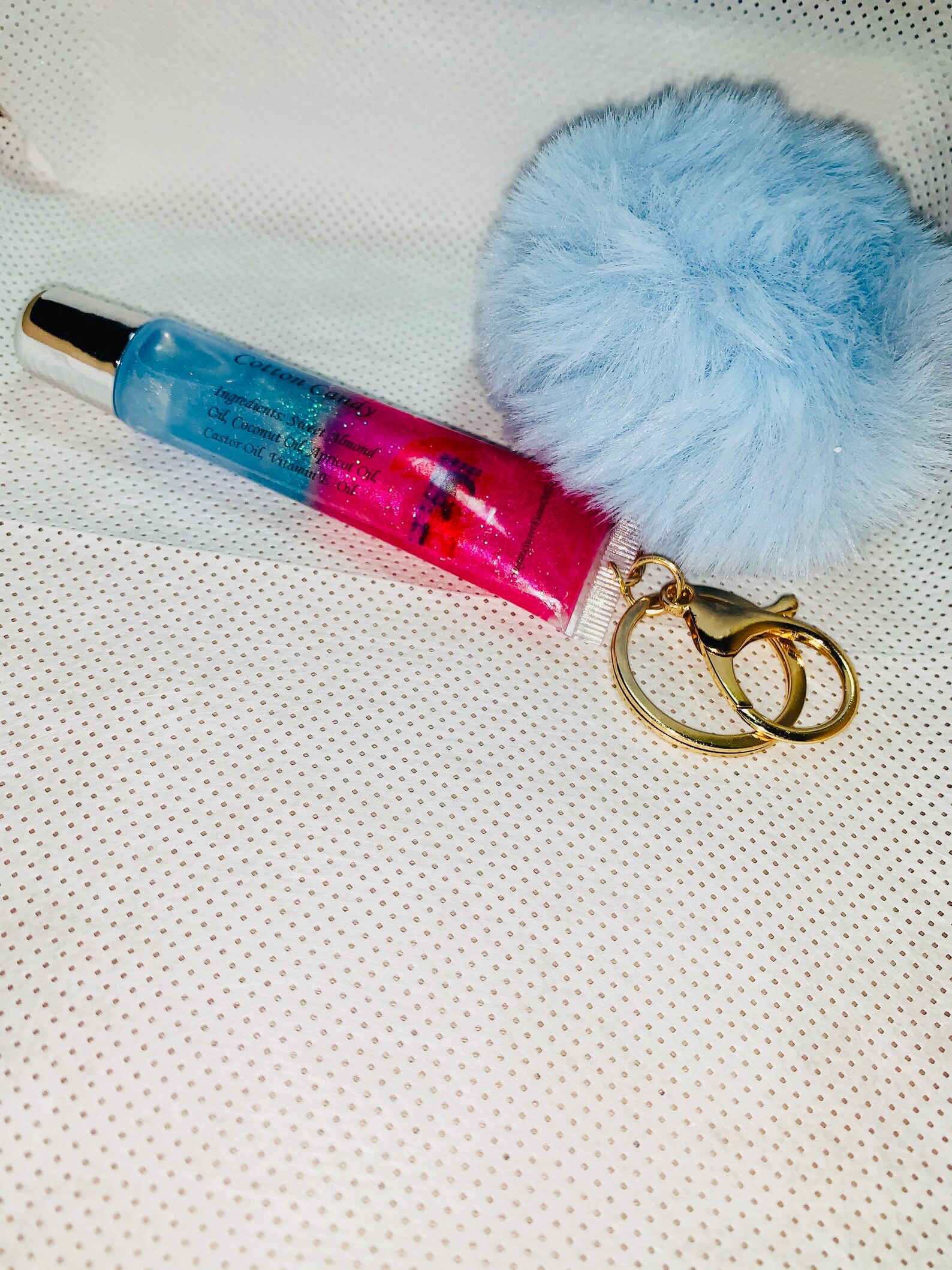 Lip Gloss Keyring Cotton Candy Etsy