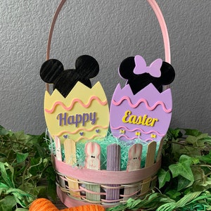 Mickey and Minnie Happy Easter Egg Set | Easter Decoration Disney Inspired | Happy Easter Sign