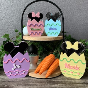 Personalized Mickey and Minnie Easter Eggs Easter Decoration Disney Inspired image 1