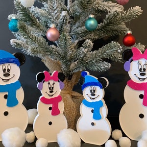 Christmas Snowman Mickey and Minnie Inspired Decoration | Winter snowman Mickey Inspired Holiday Decor | Disney Christmas Decor