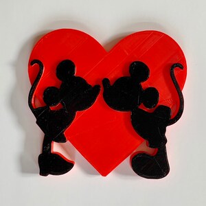 Kissing Mickey and Minnie Heart Valentine's Day Decoration Disney Inspired