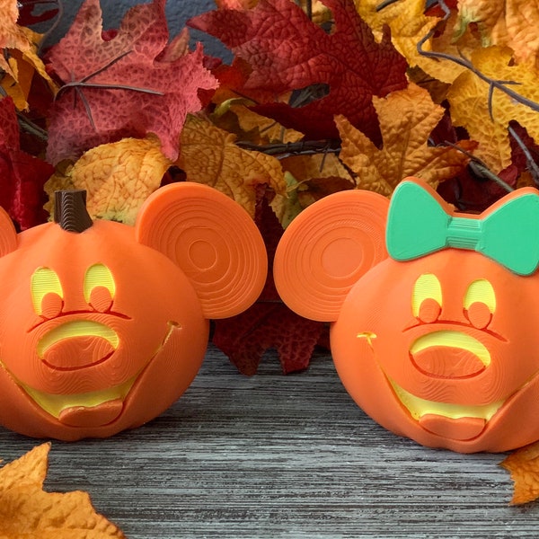 Pumpkin Mickey and Minnie Halloween Decoration | Disney Inspired Fall Decoration