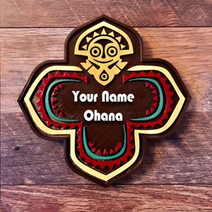 Personalized Disney Polynesian Inspired Ohana Family Last Name Sign