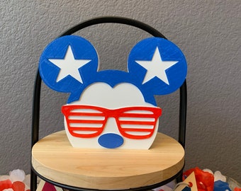 Mickey Patriotic Decoration | Disney Independence Day Décor |Mickey Summer Decoration | Mickey 4th of July Decoration
