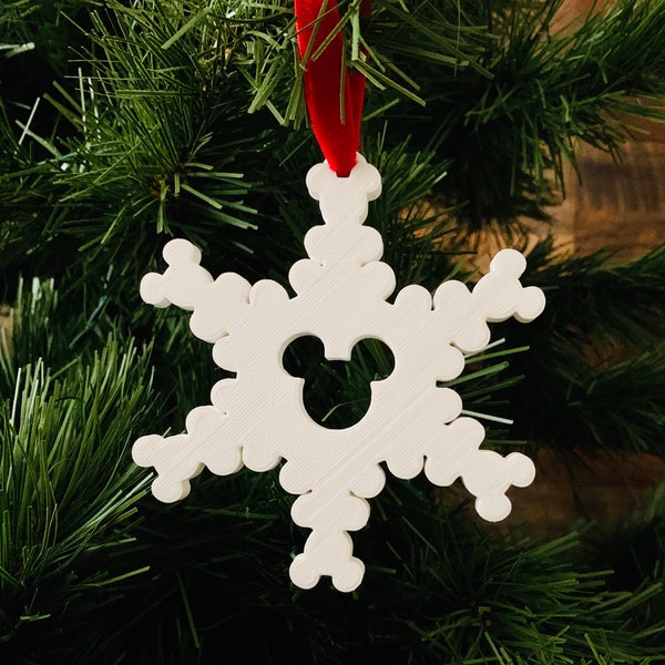 Micky Schneeflocke Ornament | Disney inspiriert Urlaub Dekor | Disney Inspiriert Weihnachtsdekor