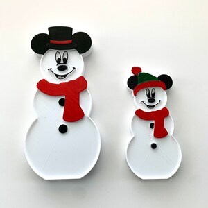 Christmas Snowman Mickey and Minnie Inspired Decoration Disney Inspired Holiday Decor image 5