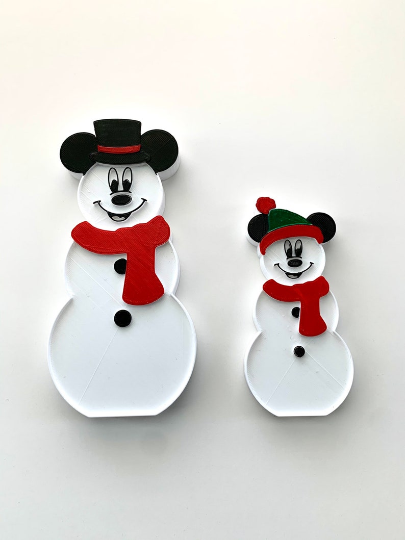 Christmas Snowman Mickey and Minnie Inspired Decoration Disney Inspired Holiday Decor image 5