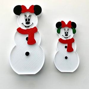 Christmas Snowman Mickey and Minnie Inspired Decoration Disney Inspired Holiday Decor image 4