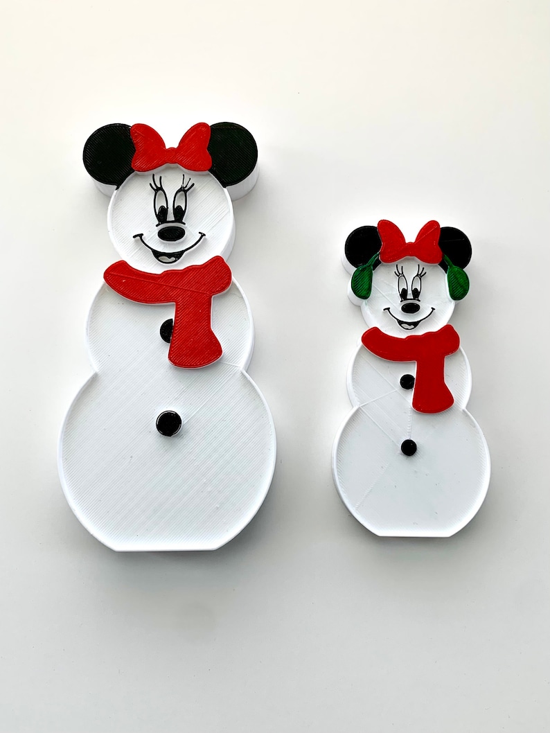 Christmas Snowman Mickey and Minnie Inspired Decoration Disney Inspired Holiday Decor image 4