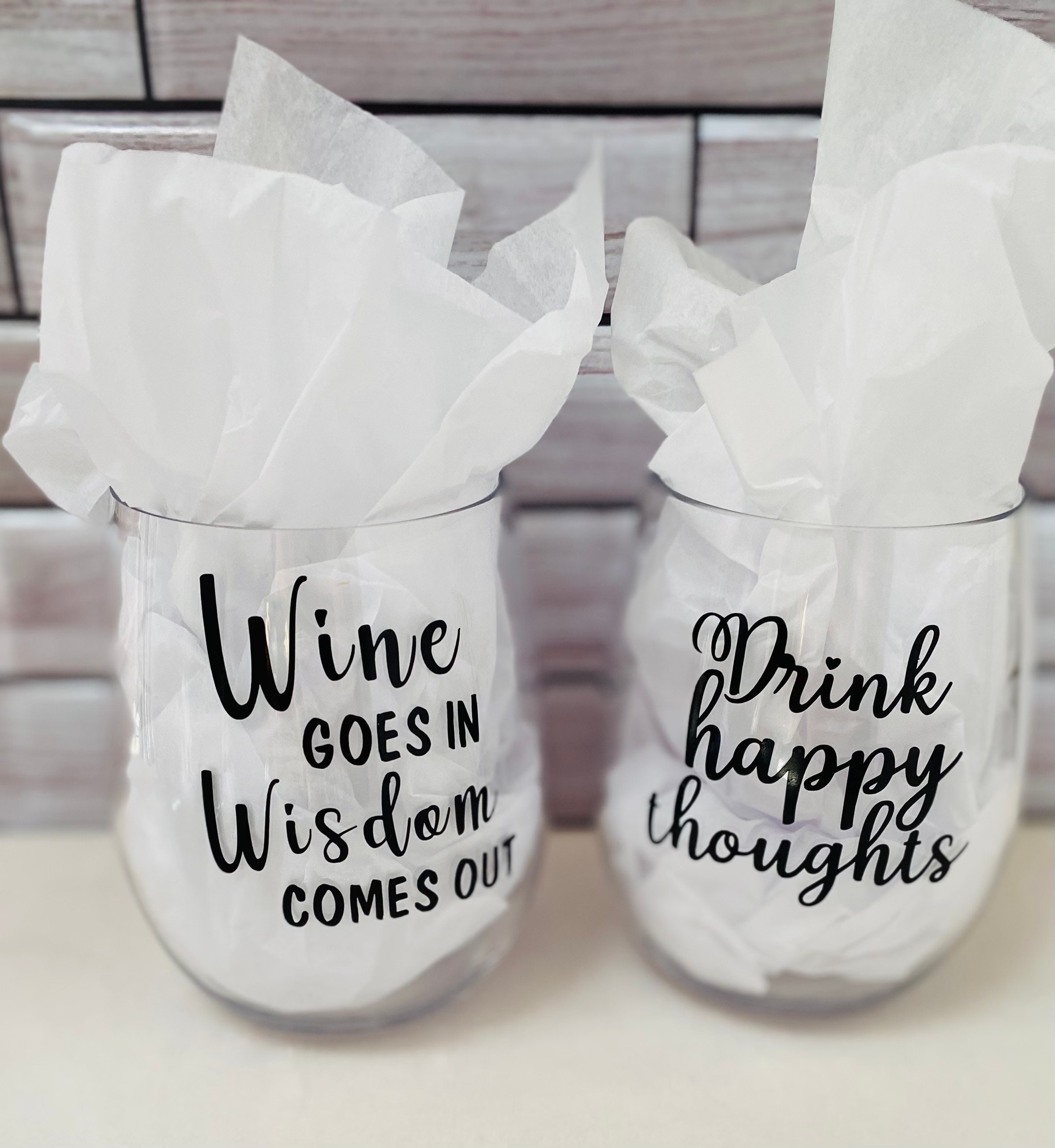 Acrylic Wine Glasses Plastic Stemless Wine Glasses Plastic Stemmed Wine