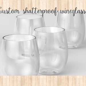 Personalized Unbreakable Acrylic Wine Glasses - Set of 4