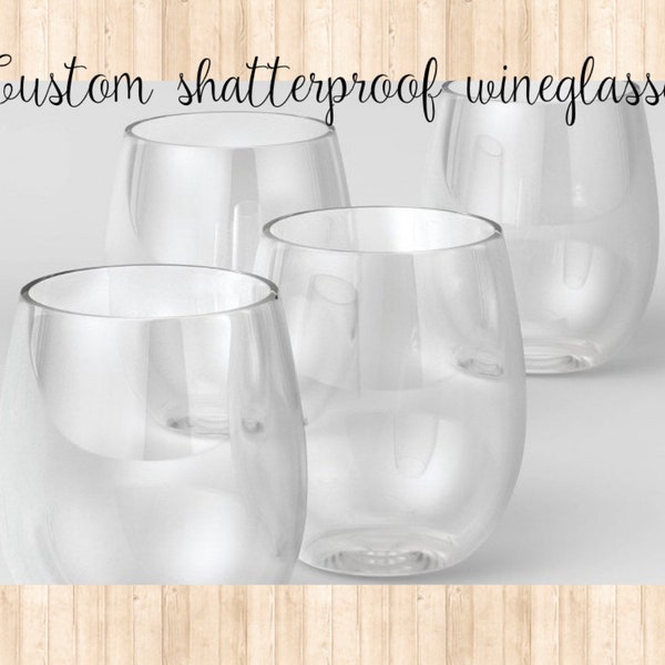 Custom Acrylic Wine Glasses | Plastic Wine Glasses | Personalized Acrylic Wine Glasses | Outdoor / Indoor Glasses