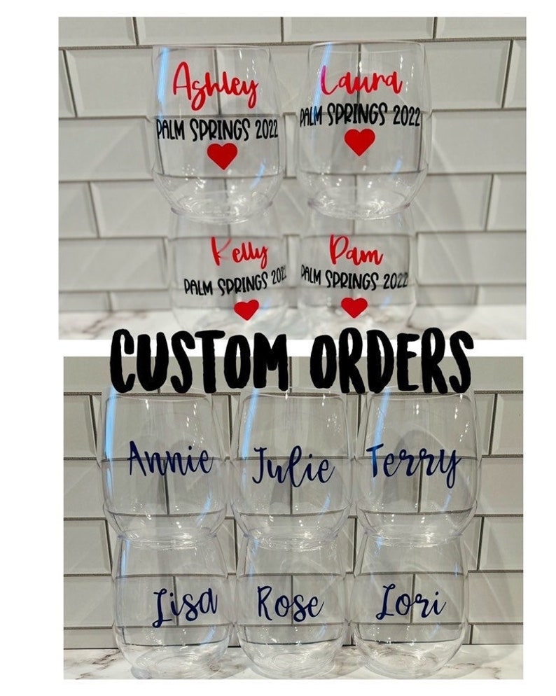 Custom Acrylic Wine Glasses Plastic Wine Glasses Etsy