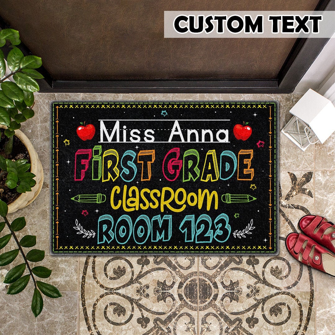 Classroom Doormat Personalized Teacher Name Doormat Teacher Etsy