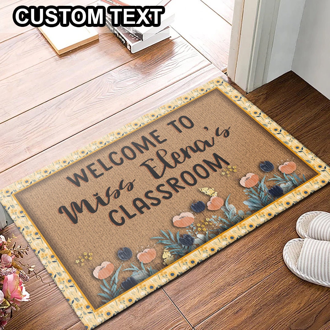 Personalized Name Teacher Doormat To Classroom Mat Etsy
