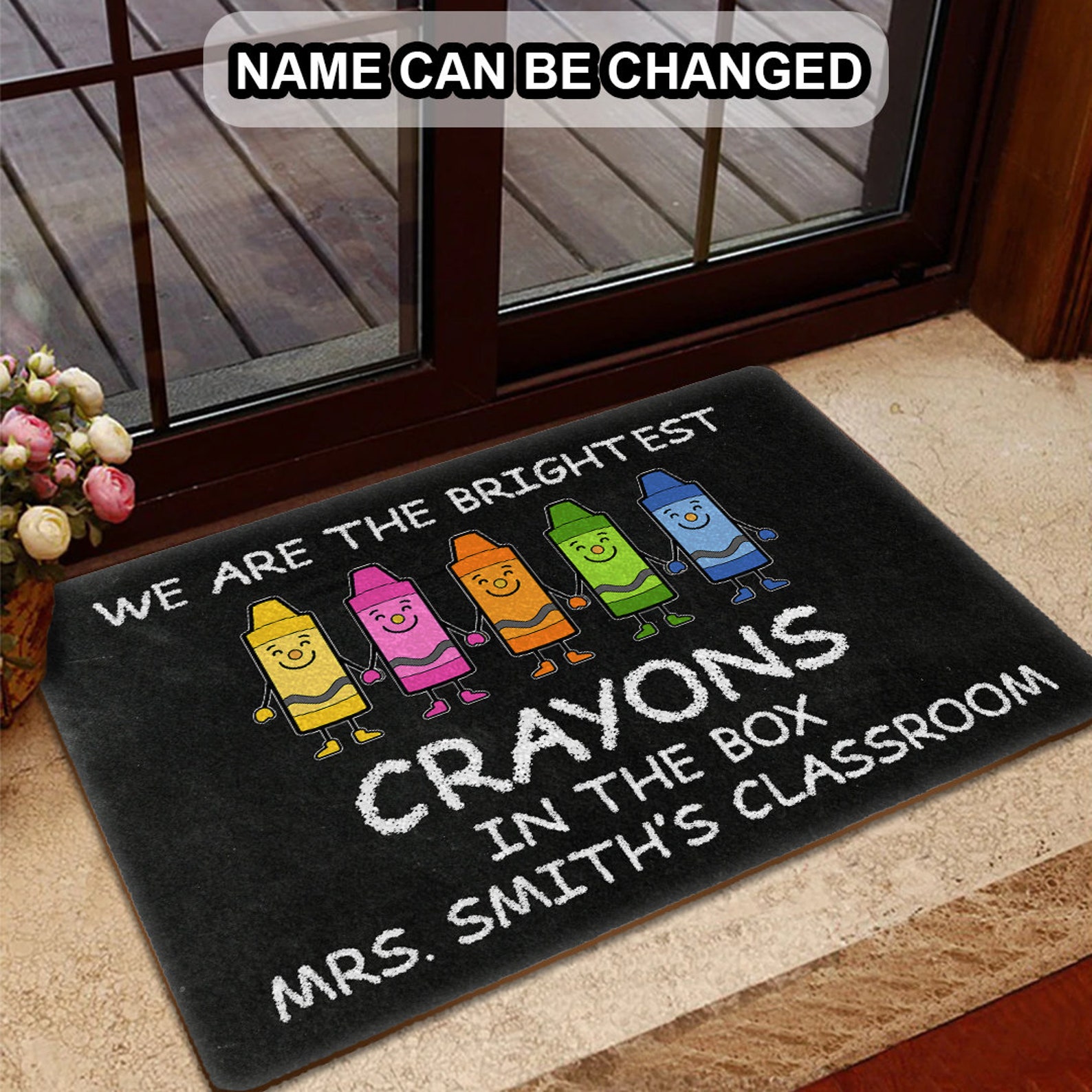 Personalized Name Teacher Doormat We Are The Brightest Etsy