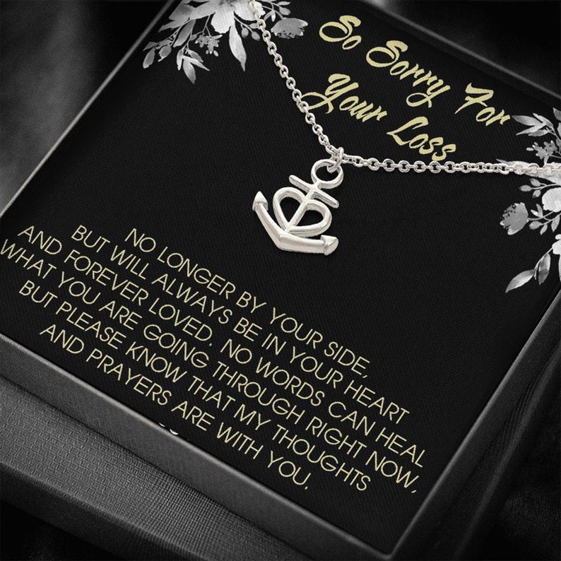 Cancer Sympathy Gift Anchor Necklace: Illness Empathy Thinking of You Chemo Sickness Encouragement Uplifting -2172370