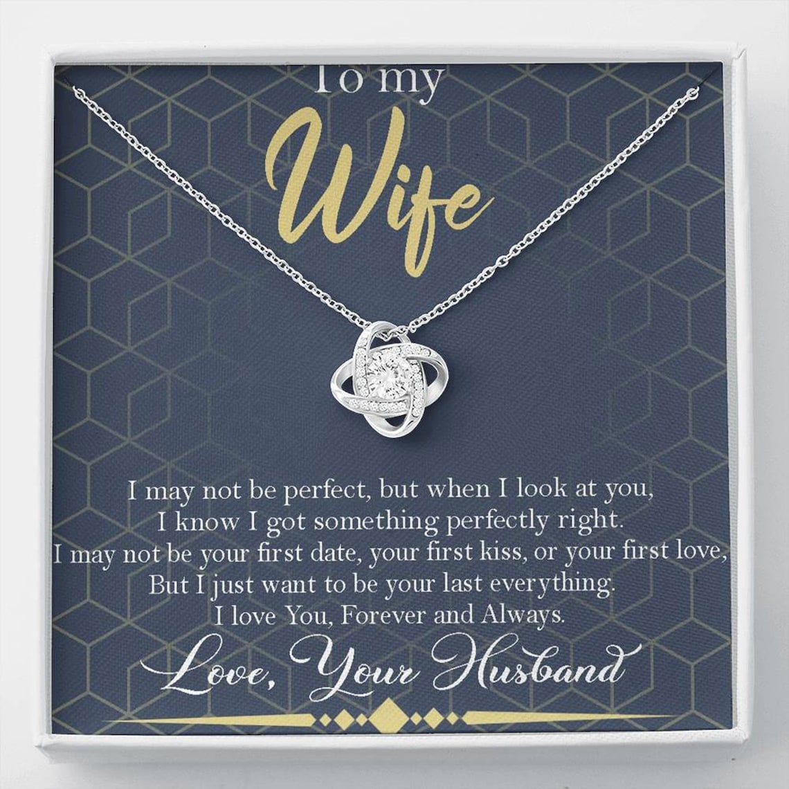 To My Wife Love Knot Necklace Gift Your Always & Forever Etsy