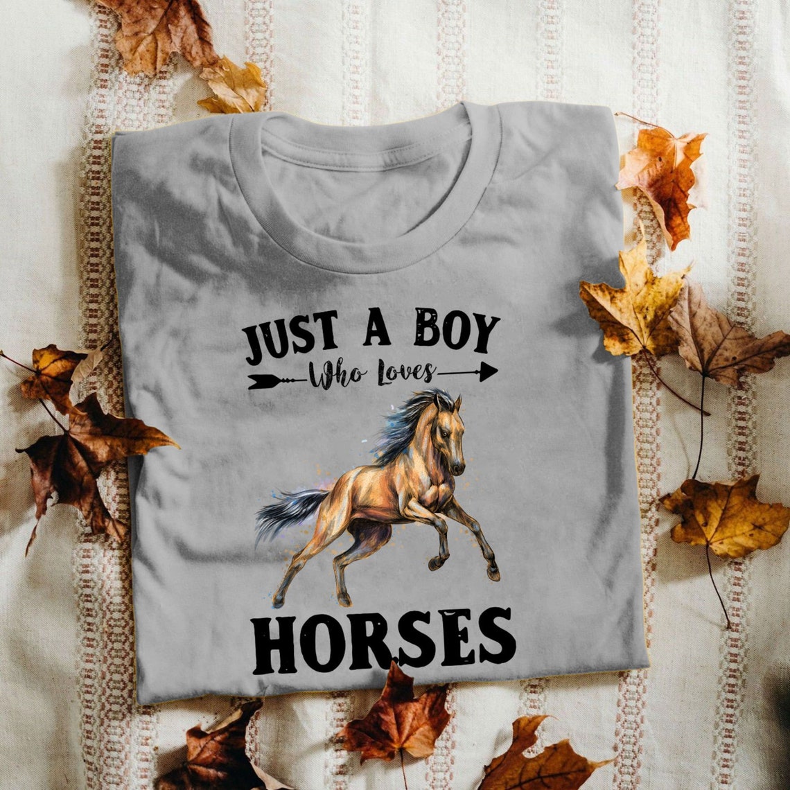 Just A Boy Who Loves Horses Shirt Horse Equestrian Gift Boys Etsy