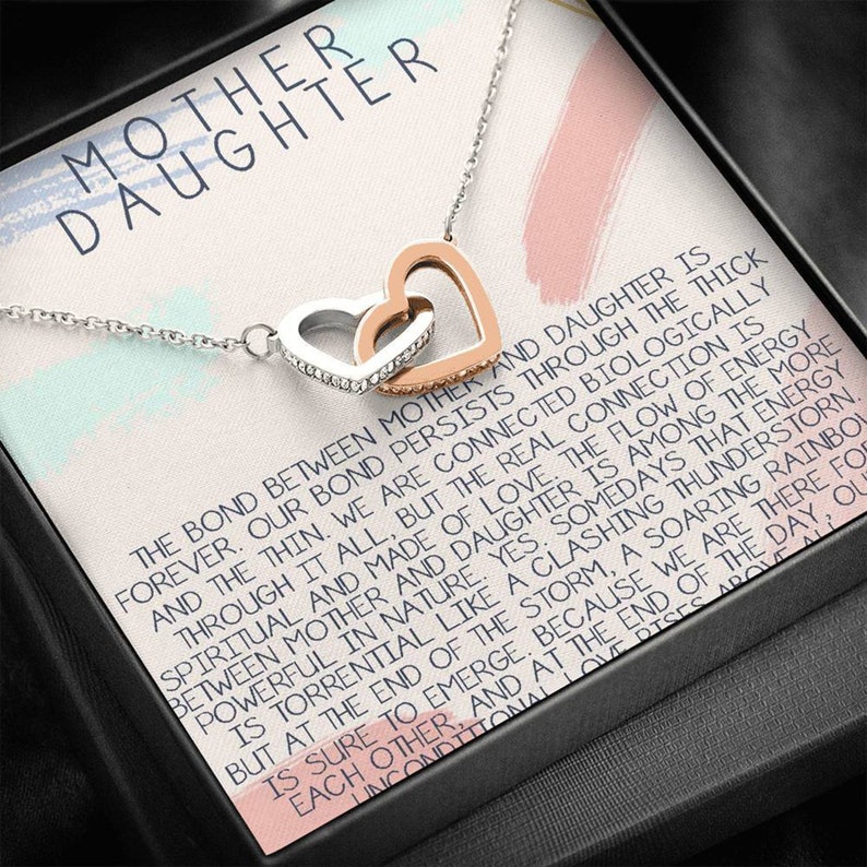 Christmas Gift Mother/'s Day Gift Mother Daughter Gift Interlocking Hearts Necklace Gifts for Mom