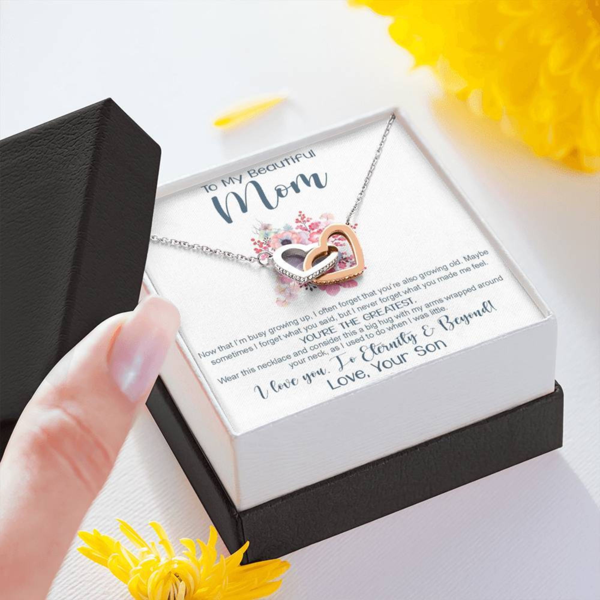 Zu meiner schönen Mutter Geschenk interlocking Herzen Etsy