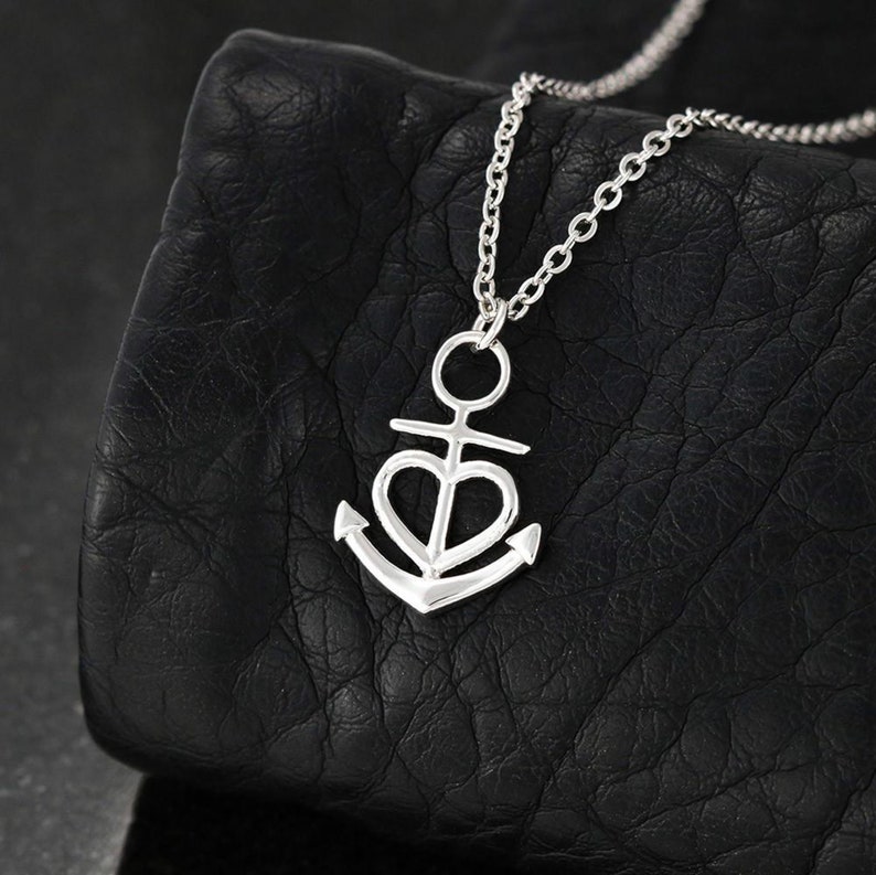 Cancer Sympathy Gift Anchor Necklace: Illness Empathy Thinking of You Chemo Sickness Encouragement Uplifting -2172370