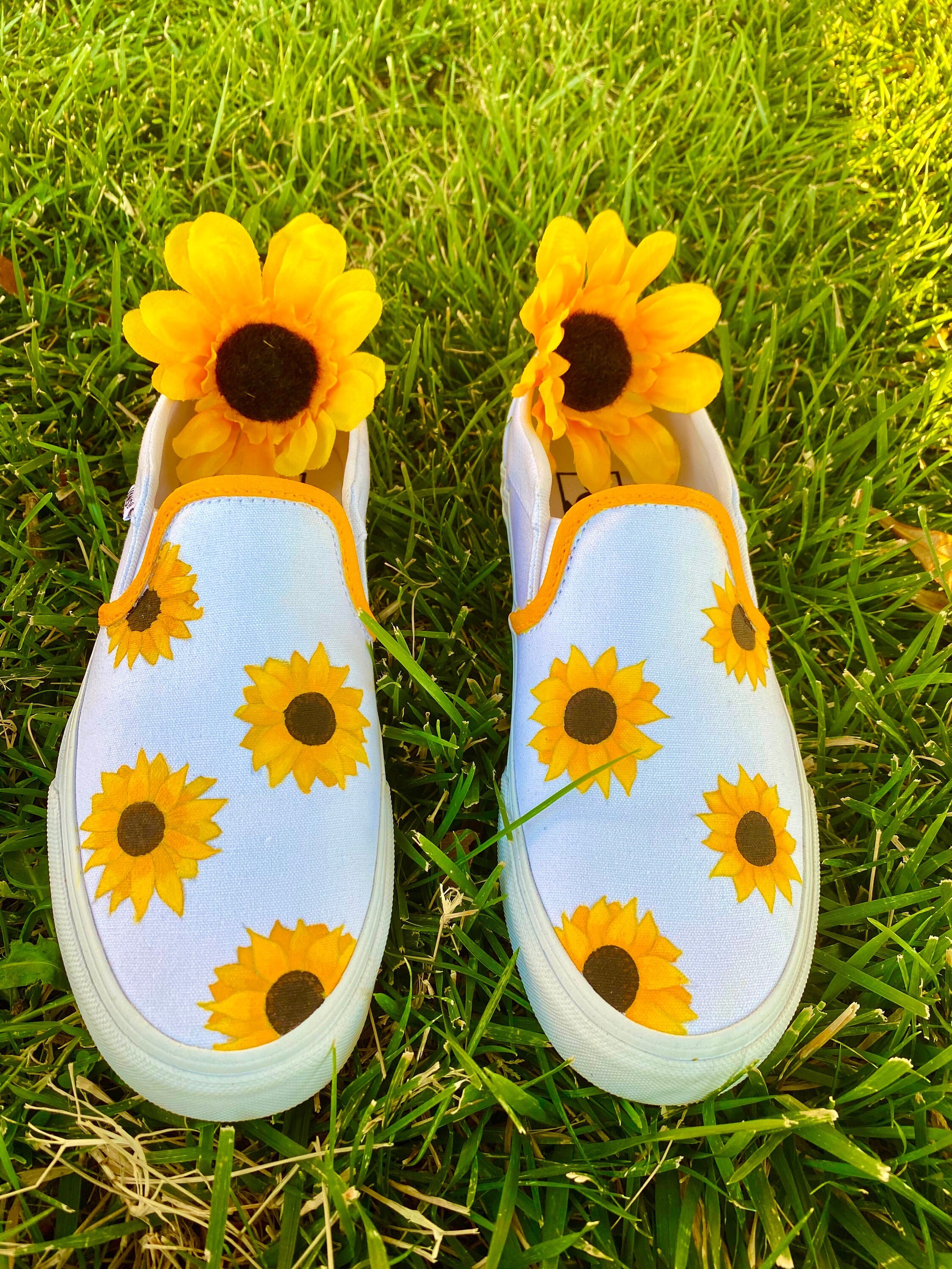 Sunflower Hand Painted Vans/ Summer Shoes/ Affordable Painted Etsy