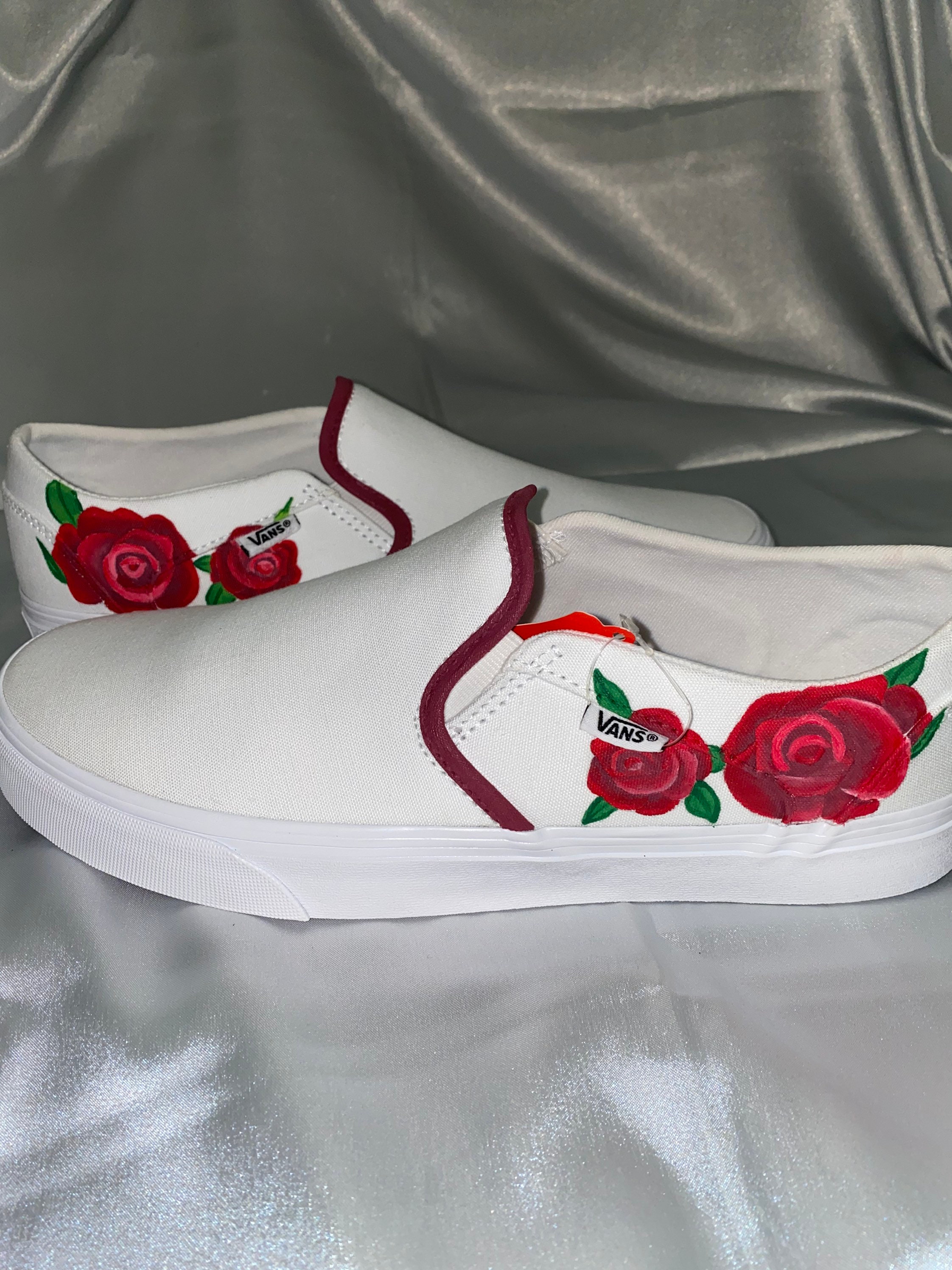 custom vans roses