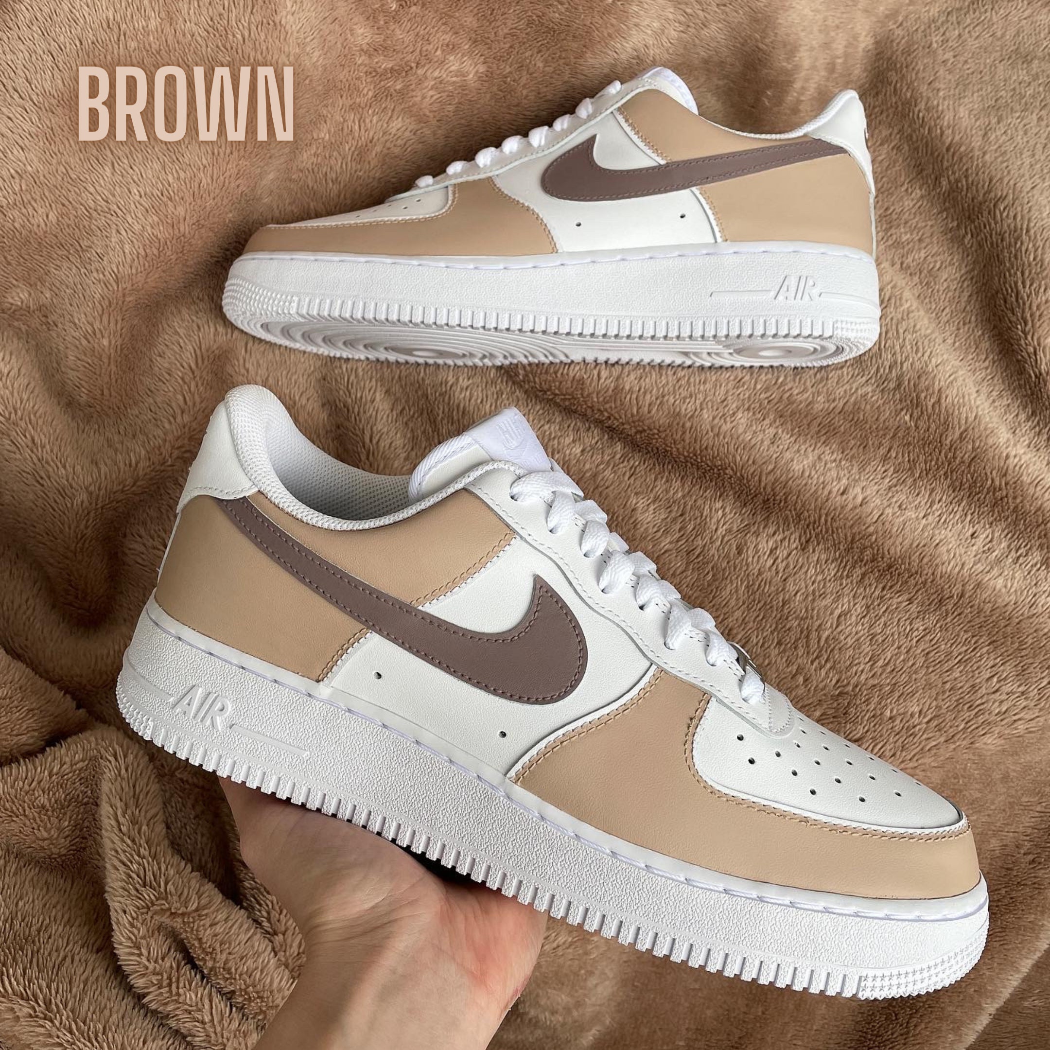 air force 1 beige and brown